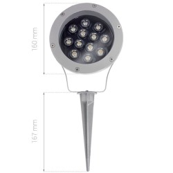 Spot LED à piquer RGBW - 12W - 12V - Gris - SPIKE12