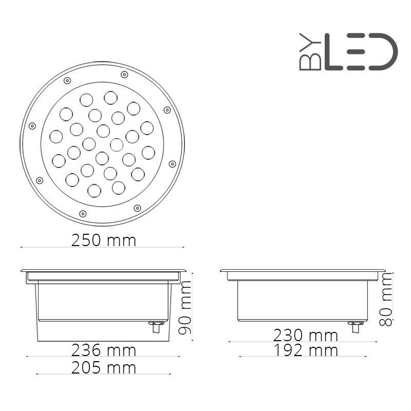 Spot LED encastré de sol inox 24V 12 W - Terra 12 - RGB