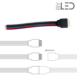 Connecteur ruban LED RGB+Blanc 5 broches (mâle ou femelle)
