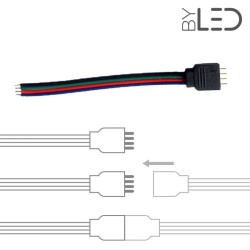 Connecteur ruban LED RGB 4 broches (mâle ou femelle)
