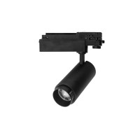 Spot LED sur rail à focale variable 20W - Triphasé - noir- Zooom 20
