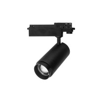 Spot LED sur rail à focale variable 30W - Triphasé - noir - Zooom 30
