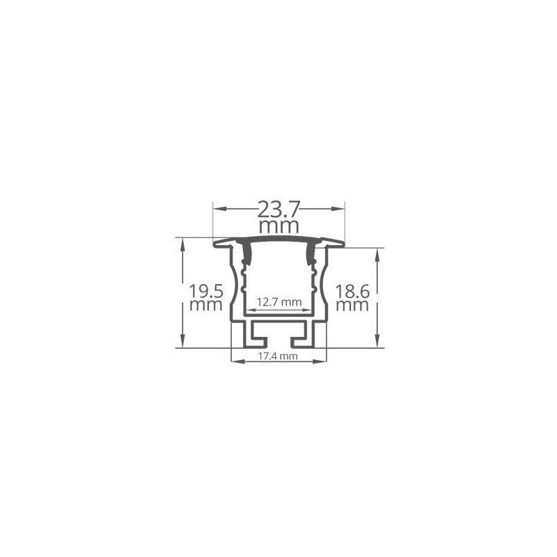 Profilé aluminium encastrable pour ruban LED - E05 Blanc - CRAFT