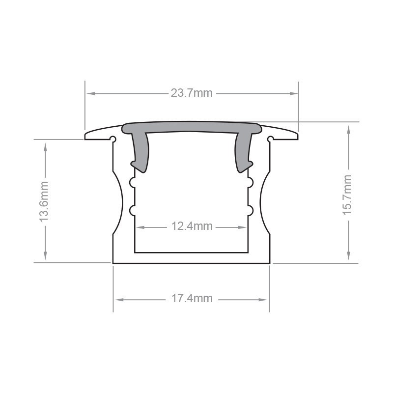 Profilé aluminium encastrable pour ruban LED - E04 Blanc - CRAFT
