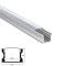 Profilé en applique gris aluminium pour ruban LED