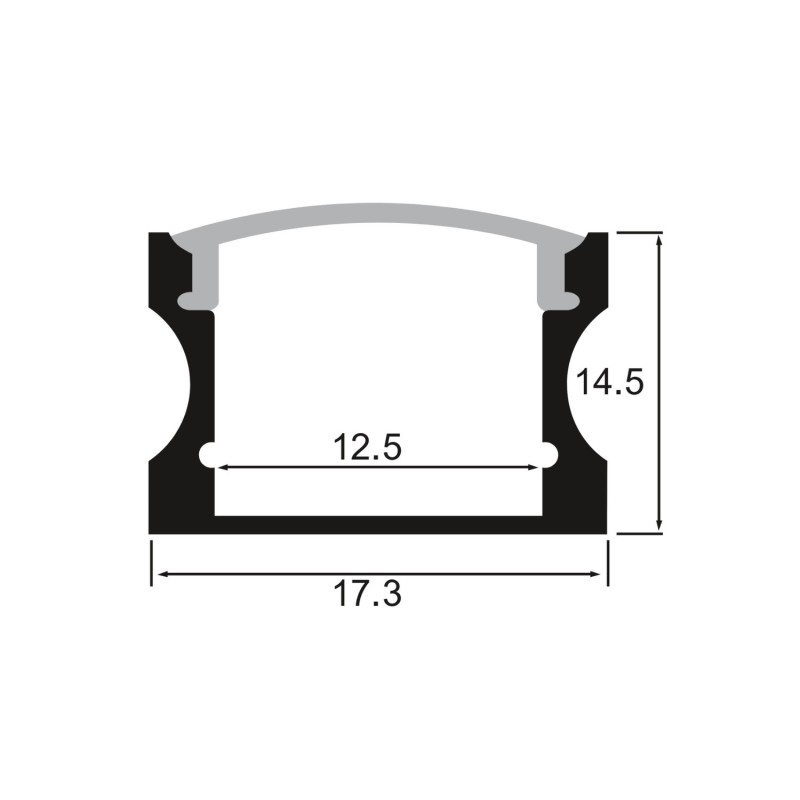 Profilé aluminium noir en applique pour ruban LED