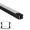Profilé aluminium noir en applique pour ruban LED