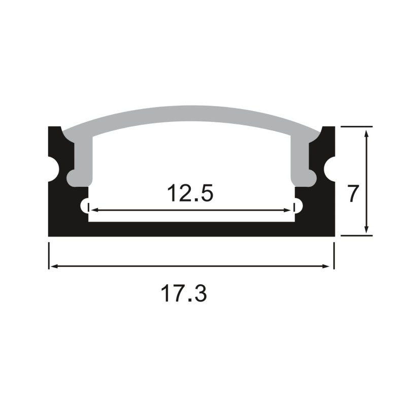 Profilé aluminium noir en applique pour ruban LED