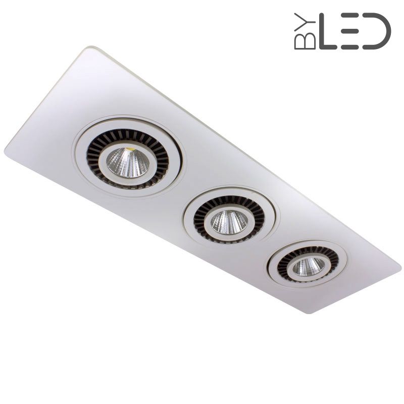 Spots orientables LED à encastrer au plafond, 3 x 7 watts - ®