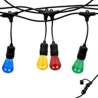 Pack guirlande 5m et 8 ampoules colorées - 5 mètres E27 – IP65