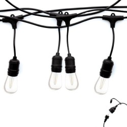 Guirlande guinguette 20 mètres + 20 ampoules LED au choix