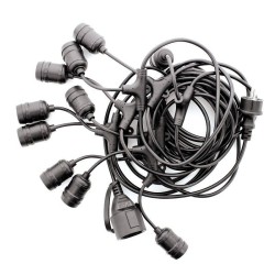 Guirlande guinguette 20 mètres + 20 ampoules LED couleurs