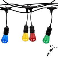 Guirlande 10m + 12 ampoules LED colorées