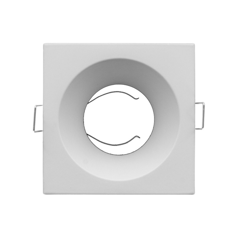 Spot encastrable IP20 pour LED GU10 - DEEEP carré - Blanc mat
