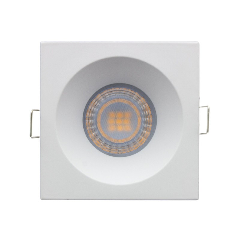 Spot encastrable IP20 pour LED GU10 - DEEEP carré - Blanc mat