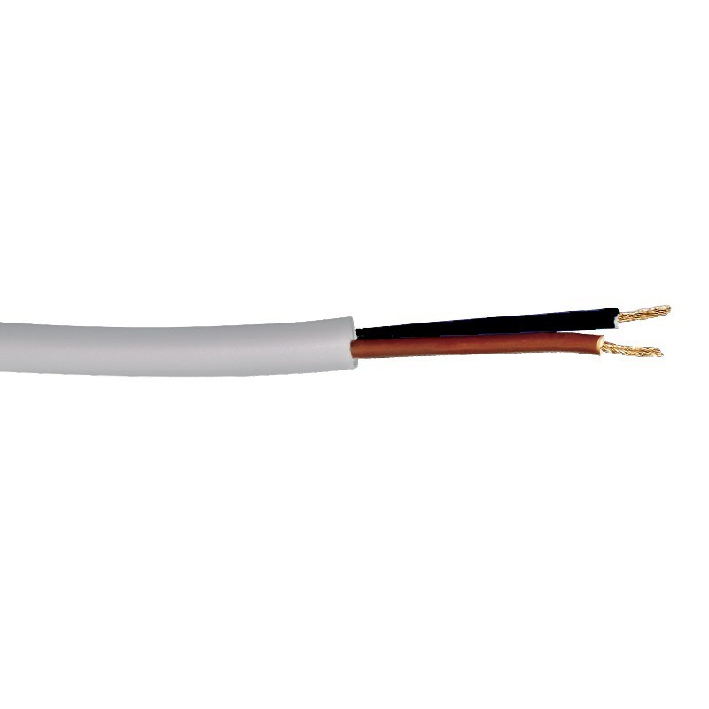 Câble gainé blanc mono 0.78mm² (rouge et noir) au mètre - HO5VV-F
