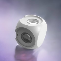 Applique LED murale extérieure quadruple direction - 4W - 230V - Blanc - KUBBE 4x1