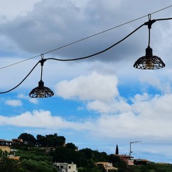Guirlande guinguette 10 mètres + 10 abat-jours "Nesty" + 10 ampoules LED
