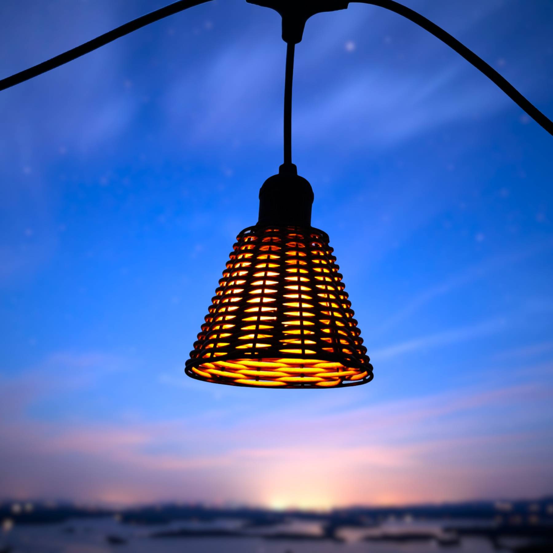 Guirlande lumineuse extérieur avec abat-jour en métal 10 ampoules