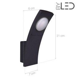 Applique LED murale extérieure - 6W - 230V - Anthracite - PROME