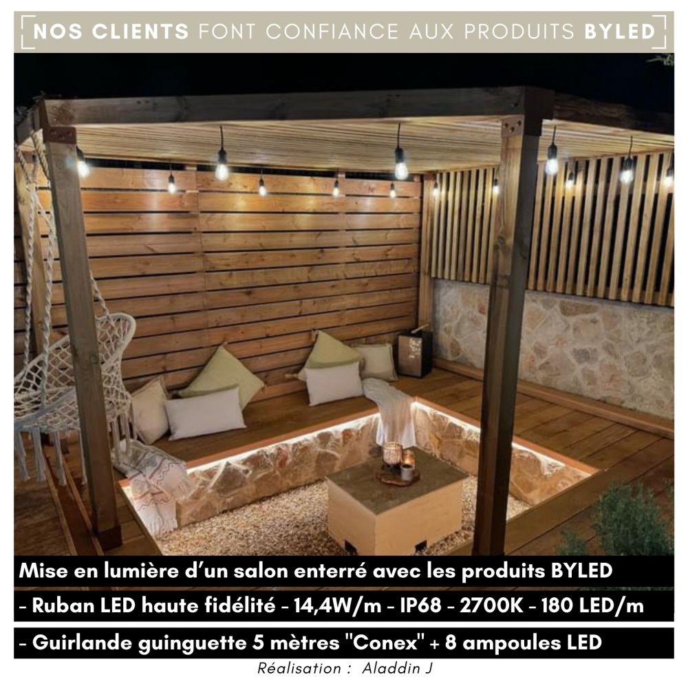 Ruban LED haute fidélité - 14,4W/m - IP68 - Blanc - 180 LED/m - 2835+ - 5m - 24V - Vue supplémentaire