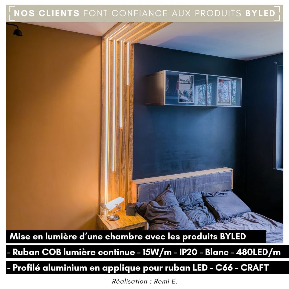 Profilé aluminium en applique pour ruban LED - C66 - CRAFT - Vue supplémentaire