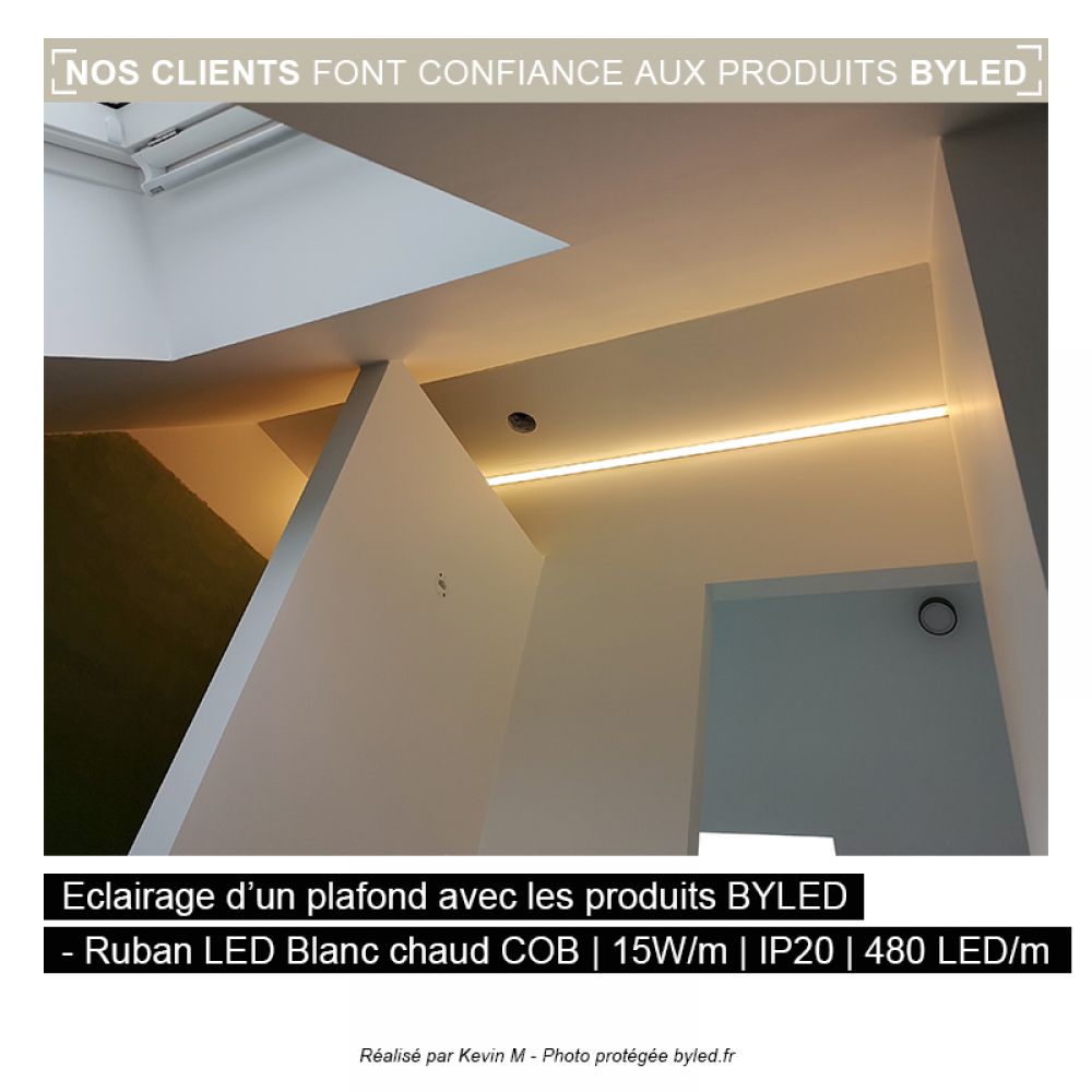 Ruban LED COB blanc. IP20, 480 LED/m, 15W/m, 5 mètres - ®