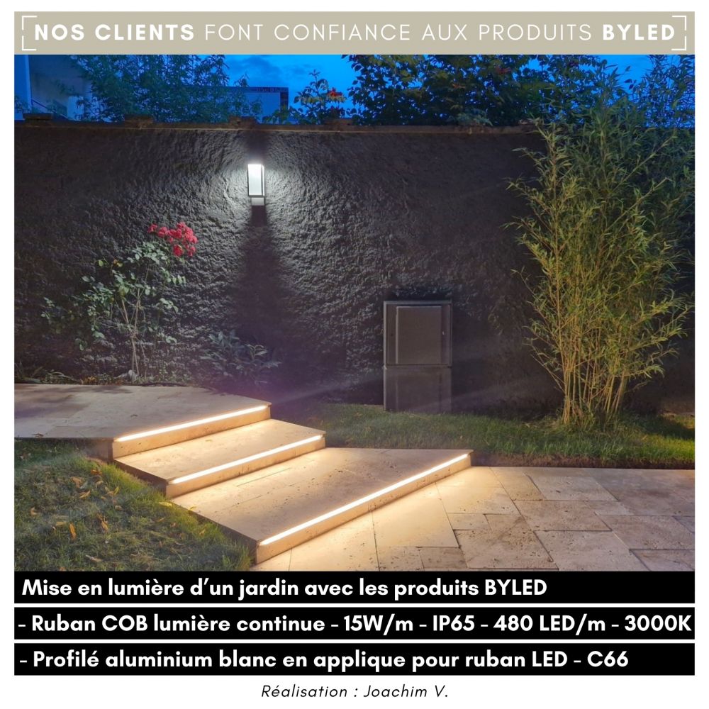 Profilé aluminium blanc en applique pour ruban LED - C66 - CRAFT - Vue supplémentaire