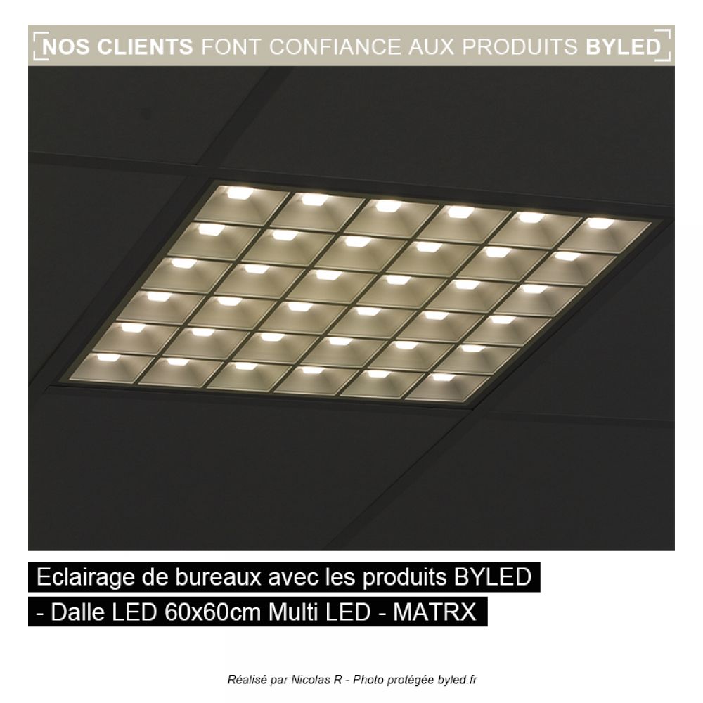 Lot de 10 dalles LED 60x60 - UGR19 - 110 lm/W - 40W - 230V - MATRX - Vue supplémentaire
