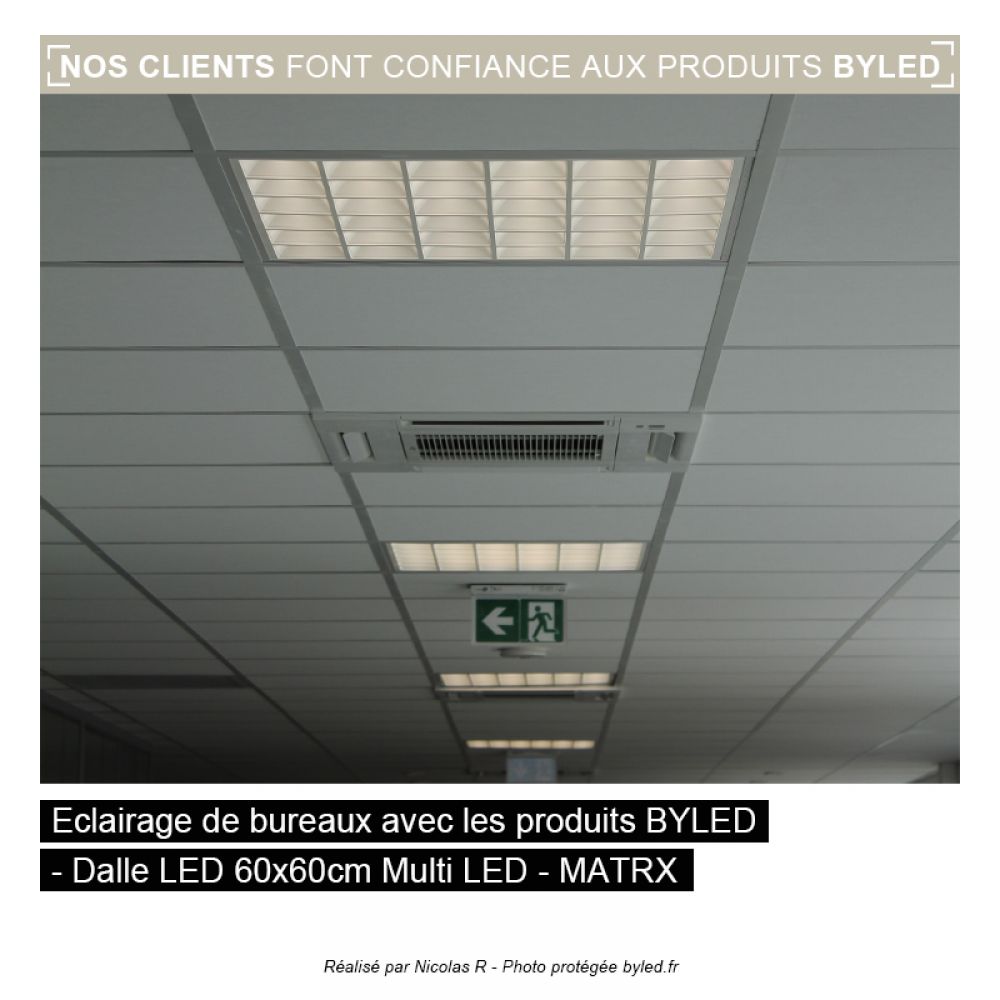 Lot de 10 dalles LED 60x60 - UGR19 - 110 lm/W - 40W - 230V - MATRX - Vue supplémentaire