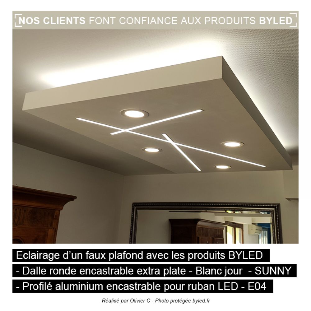 Dalle LED ronde 6 W encastrable - extra plate - SUNNY-6 - Vue supplémentaire