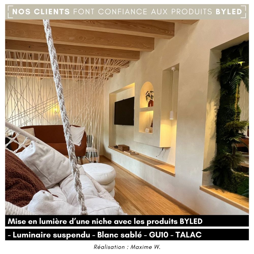 Luminaire suspendu - Blanc sablé - GU10 - TALAC 115 - Vue supplémentaire