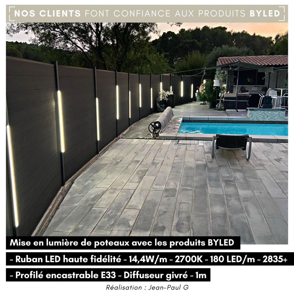 Ruban LED haute fidélité - 14,4W/m - IP68 - Blanc - 180 LED/m - 2835+ - 5m - 24V - Vue supplémentaire