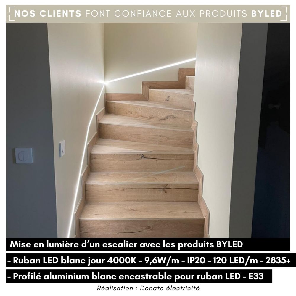 Ruban LED haute fidélité - 9,6W/m - IP20 - Blanc - 120 LED/m - 2835+ - 5m - 24V - Vue supplémentaire