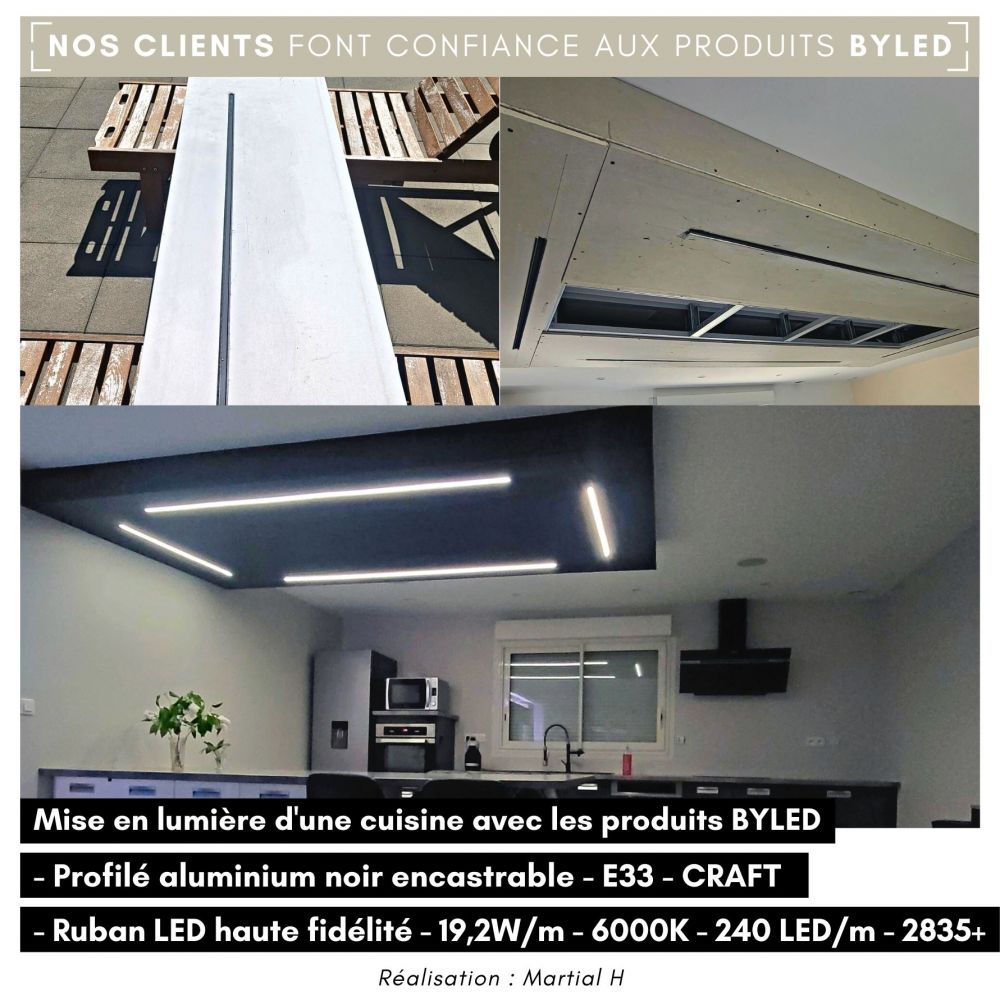 Ruban LED haute fidélité - 19,2W/m - IP20 - Blanc - 240 LED/m - 2835+ - 5m - 24V - Vue supplémentaire