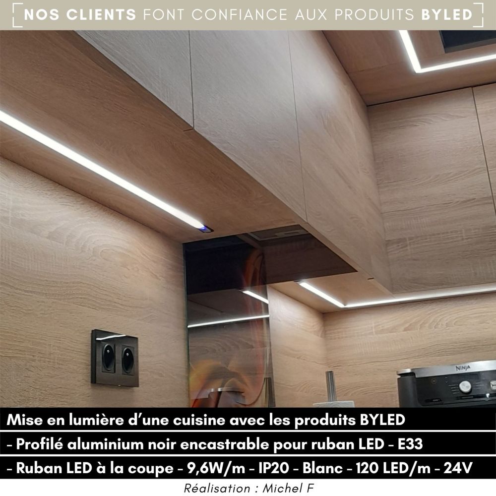 Ruban LED à la coupe - 9,6W/m - IP20 - Blanc - 120 LED/m - 24V - Vue supplémentaire