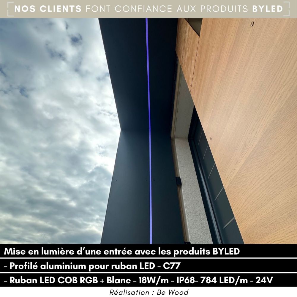 Ruban LED COB RGB + Blanc - 18W/m - IP68- 784 LED/m - 5m ou 10m  - 24V - Vue supplémentaire