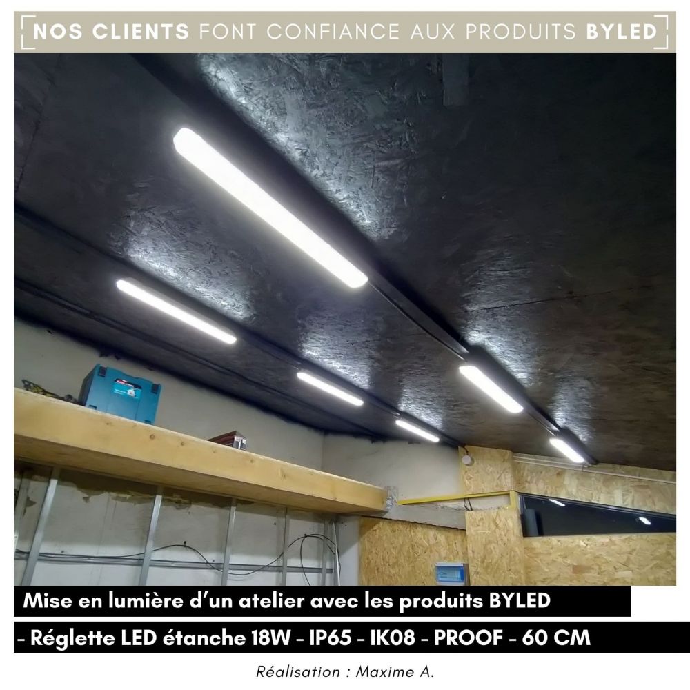Réglette LED étanche - 18W - IP65 - IK08 - ®