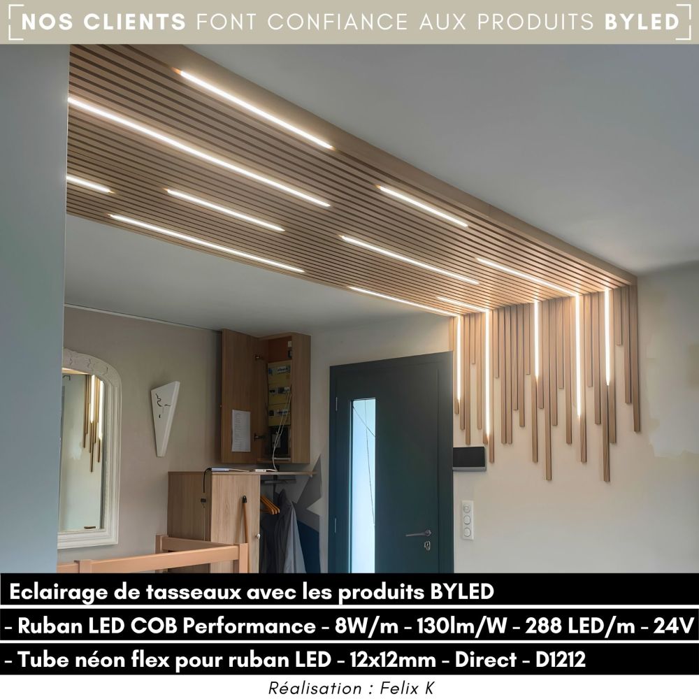 Ruban LED COB Performance - 8W/m - IP20 - 8 mm - 130lm/W - 288 LED/m - 5m - 24V - Vue supplémentaire
