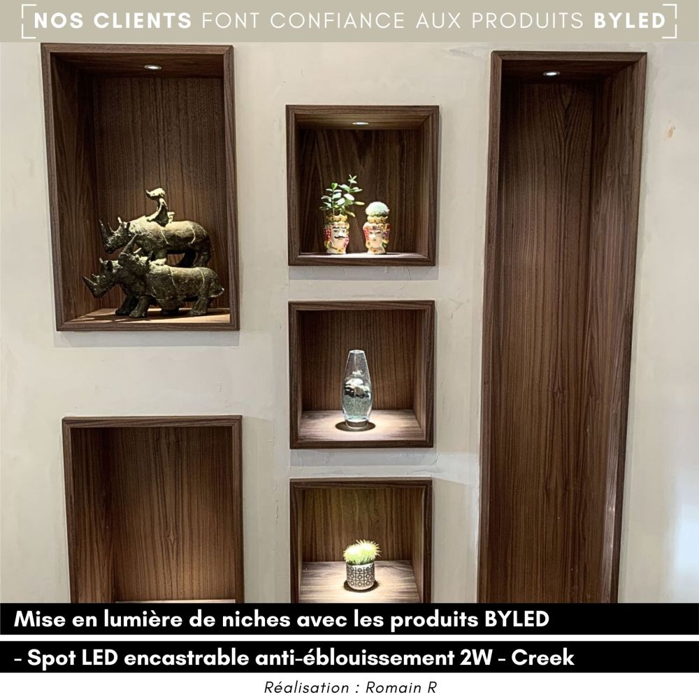 Mini spot LED encastrable anti-éblouissement 2W - Creek - Vue supplémentaire