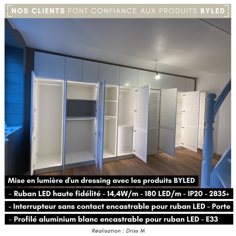 Ruban LED haute fidélité - 14,4W/m - IP20 - Blanc - 180 LED/m - 2835+ - 5m - 24V - Vue supplémentaire