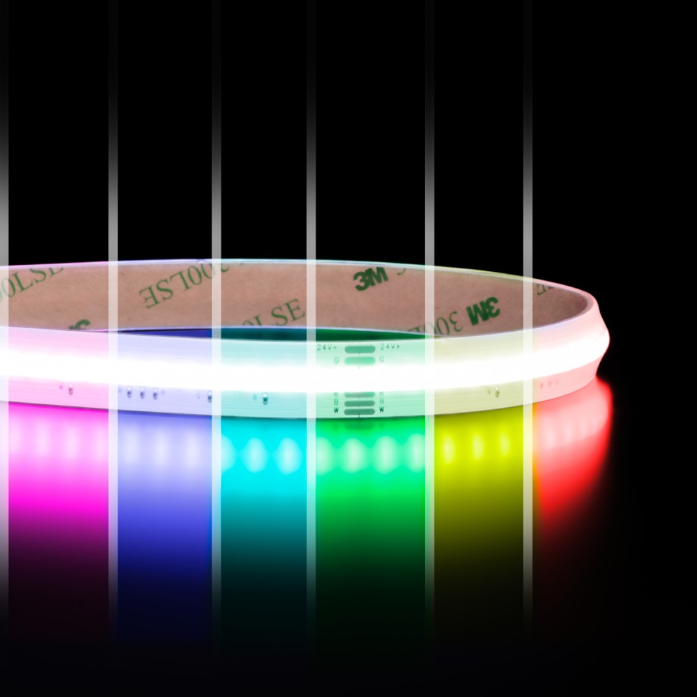 Ruban LED COB RGB   Blanc - 18W/m - IP65 - 784 LED/m - 5 ou 10m - 24V