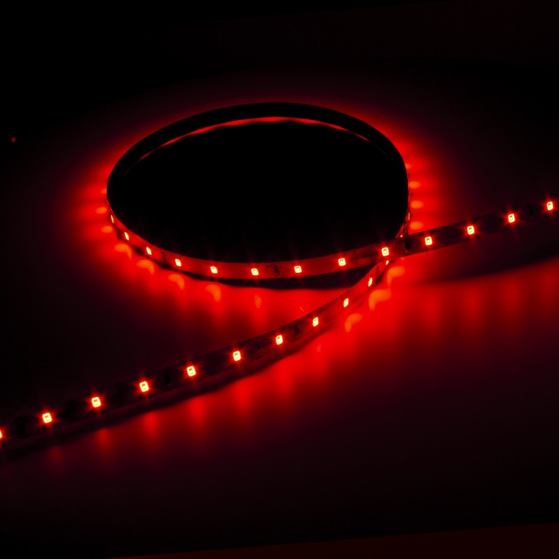 Ruban LED Rouge - 4,8W/m - IP20 - 60 LED/m - 2835 - 5m - 24V