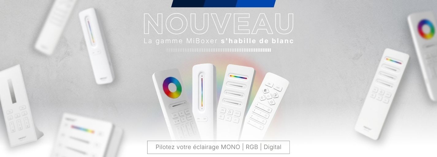 Nouvelle collection de t&eacute;l&eacute;commandes blanches MiBoxer